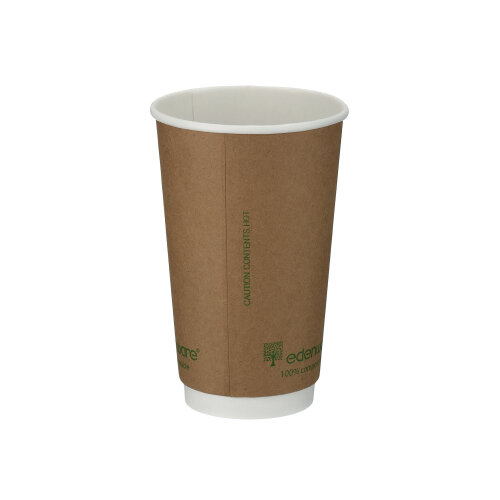 Go-Pak Double Wall Coffee Cup 16oz PLA Lined 20x25 Kraft (Pack of 500) B04014EU