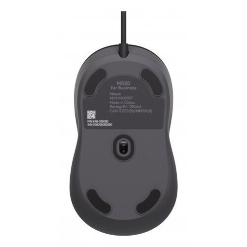 Logitech Signature Wired M520 for Business mouse Office Ambidextrous USB Type-C Optical 4000 DPI