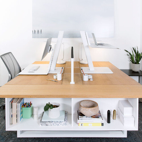 Humanscale QuickStand ECO Height-Adjustable Sitting/Standing Laptop Workstation White QSEWL