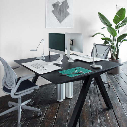 Humanscale QuickStand UNDER DESK Single Monitor Height-Adjustable Sitting/Standing Workstation White