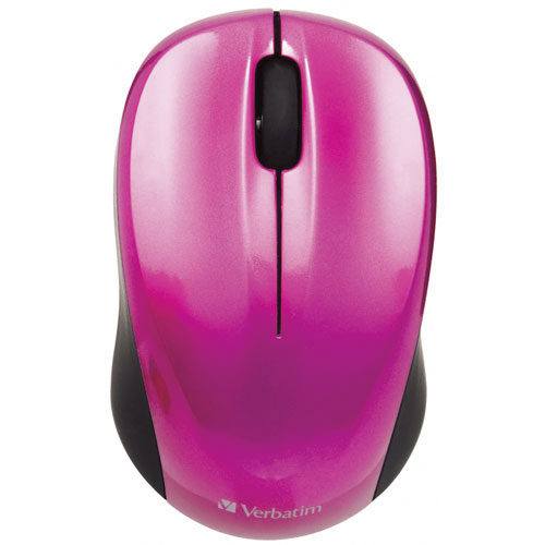 Verbatim Go Nano Wireless Mouse - Hot Pink, 1600 DPI, 2.4Ghz, Ambidextrous