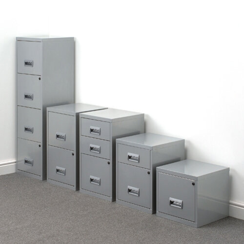 1 Drawer Filing Cube Steel A4 Silver Pierre Henry Hunt Office