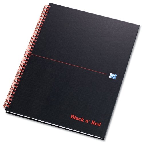 Black N Red A4 Wirebound Book Ruled And Perforated 140 Pages Matt Black L66075 Pack 5 293981 - View #5