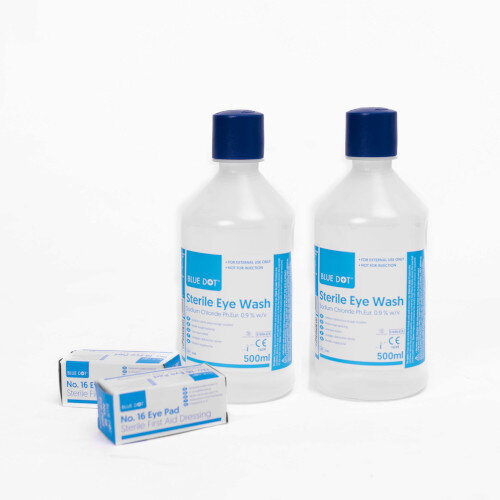 BLUE DOT EYE WASH STATION AND MIRROR - First Aid House