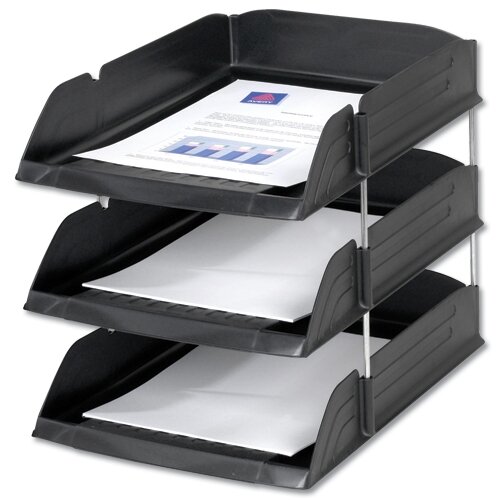Avery Letter Tray Risers 118mm Black Pack 4 - Hunt Office Ireland