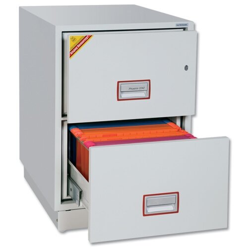 Filing Fire Resistant 2 Lockable Drawers 145 Kg Phoenix