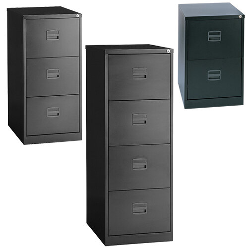 4 Drawer Steel Filing Lockable Black Trexus By Bisley Hunt