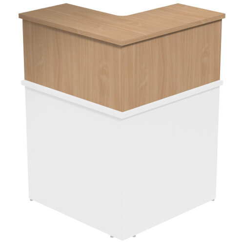 Reception Cube Corner Desk Riser W800xD300xH370mm Beech Ashford - Hunt ...