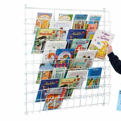 Vertical Wall Hanging Square Book Rack White - HuntOffice Ireland