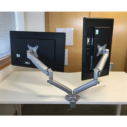 Contour Ergonomics Double Monitor Arm Silver CE77693 VESA Mount