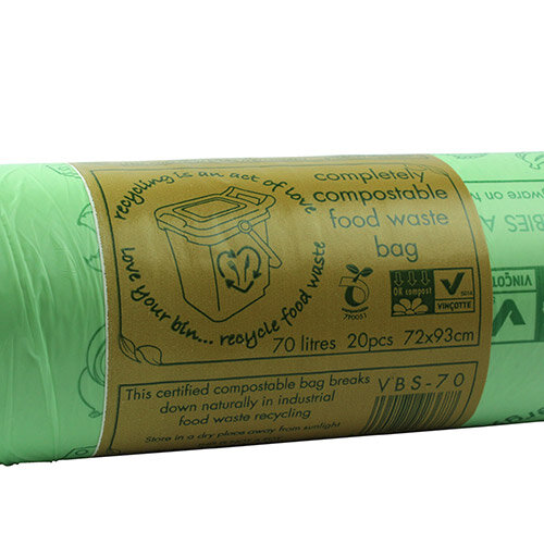 80L Completely Compostable Bin Bags Roll of 20 x 12 Hunt Office Ireland