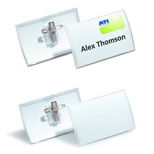 Durable Combi Clip Name Badge 40x75mm Pack of 25 8211/19 Hunt Office Ireland