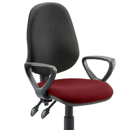 Eclipse II Lever Task Operator Office Chair With Loop Arms Black Back