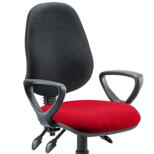 Eclipse III Lever Task Operator Office Chair With Loop Arms Black Back
