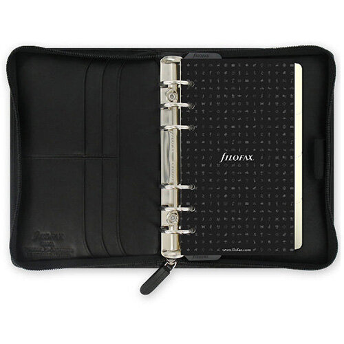Filofax Nappa Personal Zipped Organiser Black - Hunt Office Ireland