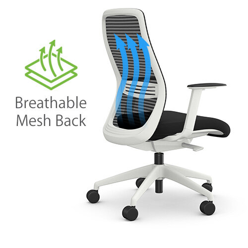 NV Ergonomic Posture Office Chair Contoured Breathable Mesh Back