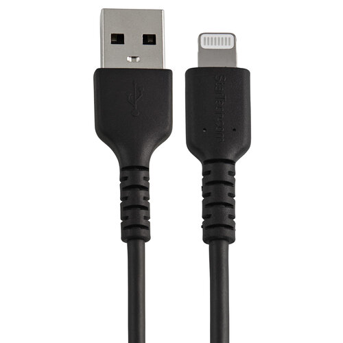 30cm Durable USB A to Lightning Cable Black USB