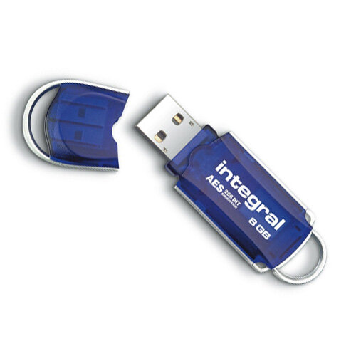 Integral 8Gb Cour Aes Encrypted Usb Memory Stick Blue Hunt Office Ireland