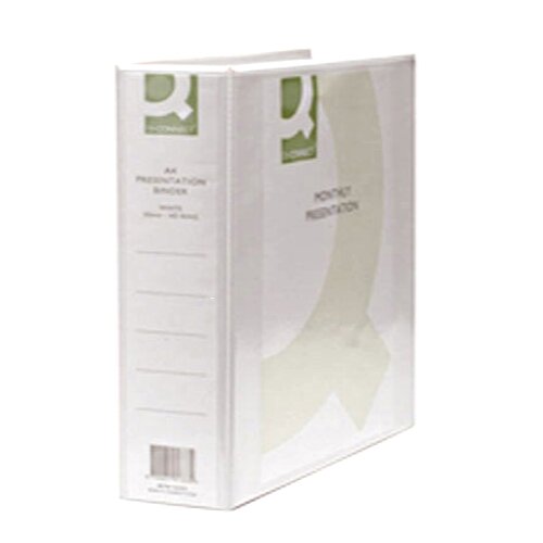 QConnect White 65mm Presentation 4DRing Binder Pack of 6 KF01334Q