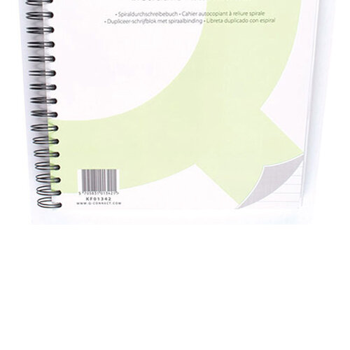 Carnet Autocopiant à Spirales Q-Connect – Double Format A4, 100 Feuillets Numérotés Avec Fiche D'index