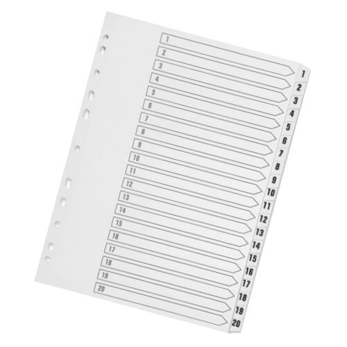 Q-Connect 1-15 Index Multi-Punched Reinforced Board Clear Tab A4 White Kf01530