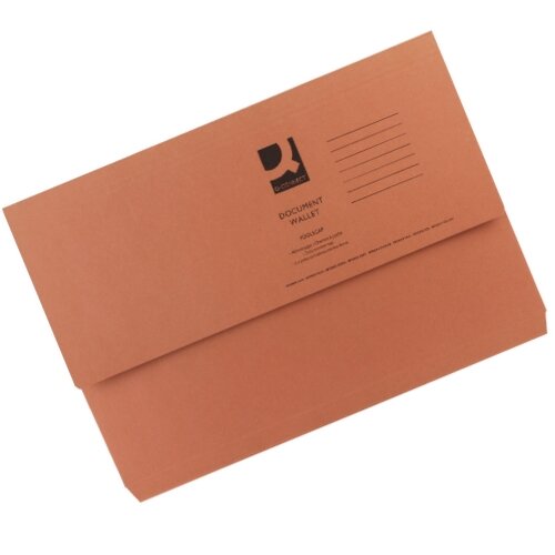Document Wallet Half Flap Foolscap Orange Pack 50 Q-Connect - Hunt ...