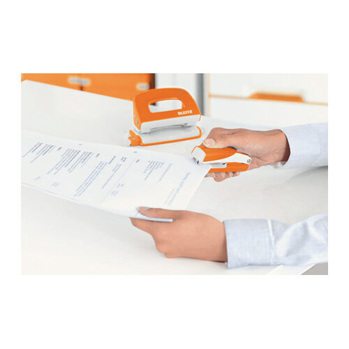 Leitz WOW Mini Stapler and Hole Punch Set Orange Hunt Office Ireland