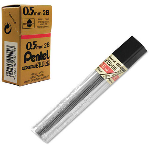Pentel C505 2B Refill Lead 0.5mm Tube of 12 x 2B 12 Tubes Hunt Office Ireland