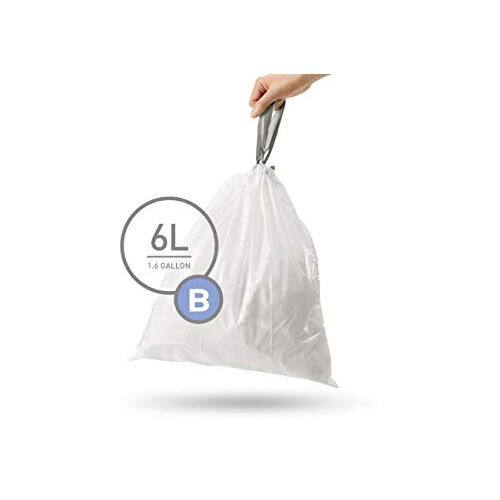 Simplehuman Custom Fit Bin Liners Code B 6L, Pack of 30 CW0161 Hunt