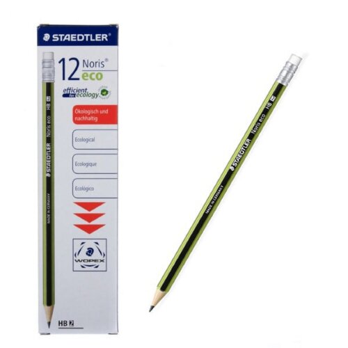 Staedtler Noris Eco HB Pencil Eraser Tipped Pk12 18230HB Hunt Office