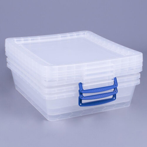 Nestable Storage Box 43L Transparent Pack Of 3 Hunt Office Ireland