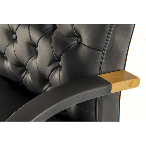 Warwick Traditional Office Chair Button Tufted Bonded Leather Backrest