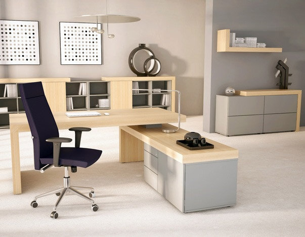 Auttica Executive Office Desking Furniture Range Huntoffice Ie Auttica Executive Desk And Storage Units Light Wood Grey Finish
