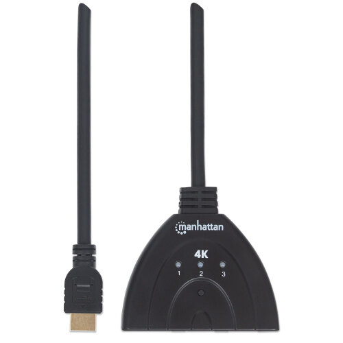 Manhattan Switch HDMI 2 Porte – Manuale E Automatico, 1080p 3D Deep Color, HDCP 1.3b