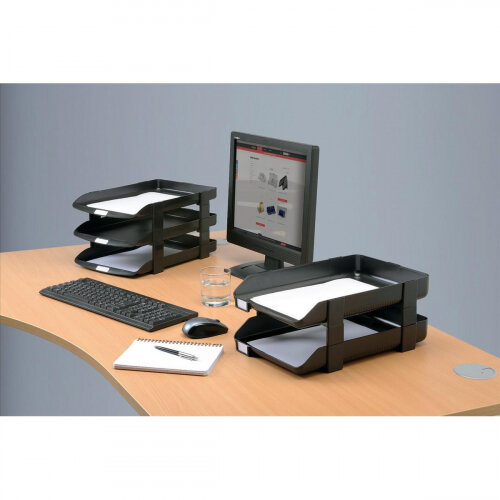 Rexel Agenda Classic Letter Tray Risers Charcoal Pack 5 Hunt Office