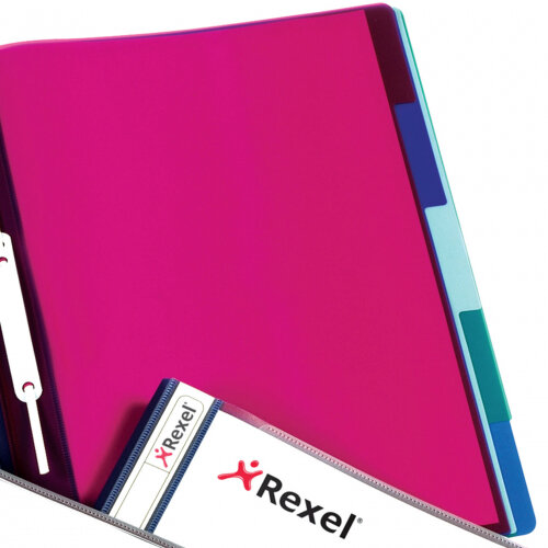A4 File 5-Part Plastic with Colour-coded Indexed Sections Translucent ...