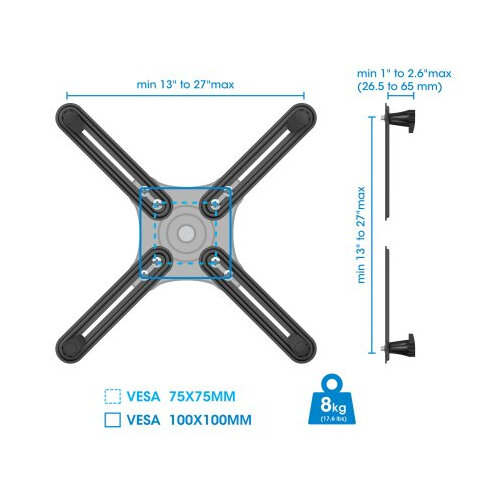 Manhattan VESA Mount Adapter Kit, Allows screens/monitors without VESA ...