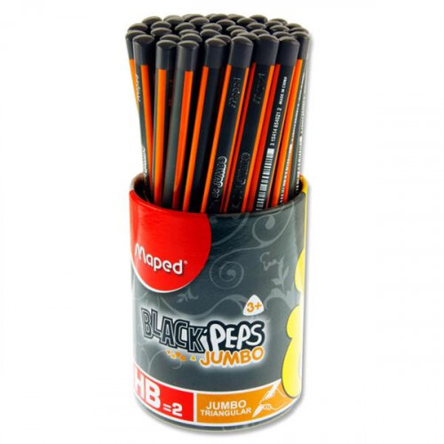 Matite Grafite HB Maped Black'Peps Jumbo - Confezione Da 12, Forma Triangolare - 2