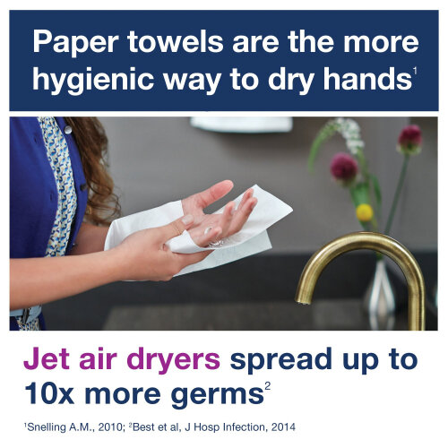 2Work M-Fold Hand Towel 1-Ply 240x220mm Blue | 2W71923 | Hand Towels
