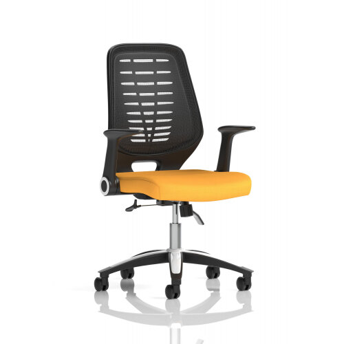 Relay Task Operator Office Chair Black Back Sunset Yellow Hunt