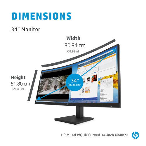 HP M34d - LED monitor - curved - 34