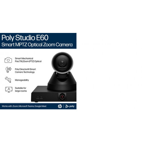 POLY Studio E60 Smart Camera 4K MPTZ with 12x Optical Zoom - Hunt ...