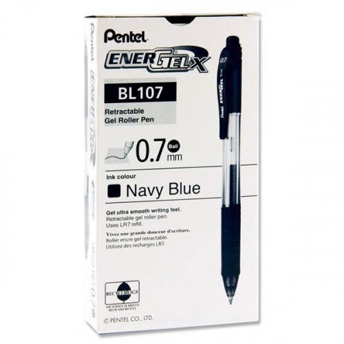 PENTEL ENERGEL-X BL107 RETRACTABLE GEL PEN NAVY BLUE