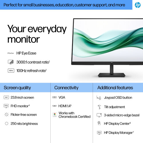 HP Series 3 Pro 23.8 inch FHD Monitor - 324pv - Hunt Office Ireland