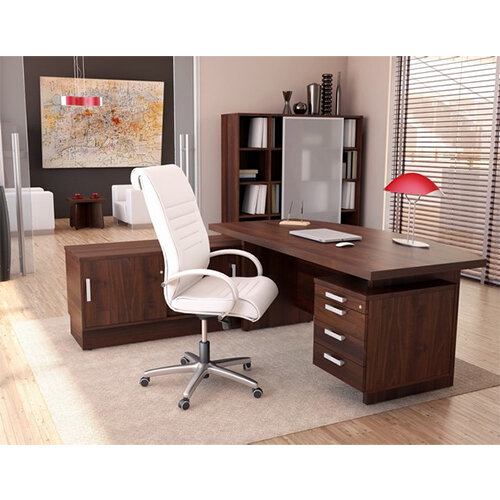 Grand Executive Office Desk With Right Side Drawers 1800mm Dark Grand Executive Office Desk With Right Side Drawers