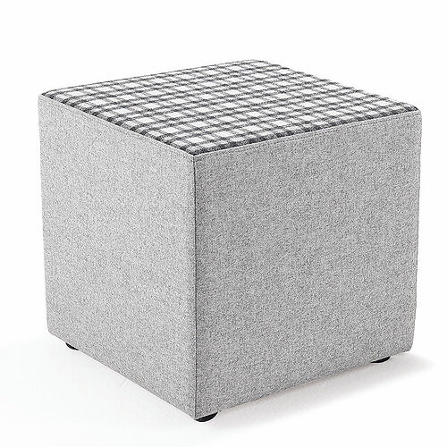 Link Cube Stool Red Fully Upholstered in Durable Fabric, Part of