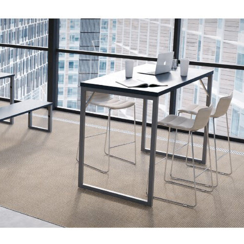 Picnic High Table 1400x800x1100mm White Frame & Grey Top - HuntOffice.ie
