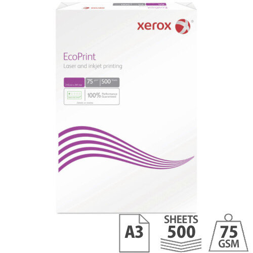 Xerox EcoPrint Copier Paper - A3, 75gsm, White, Ream of 500 Sheets