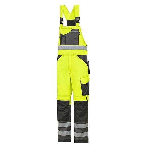 Snickers 0113 High-Vis Bib & Brace Trousers Class 2 Hi-Vis Yellow/Black Size 104 (Waist:38inch/Height:5'4ft)