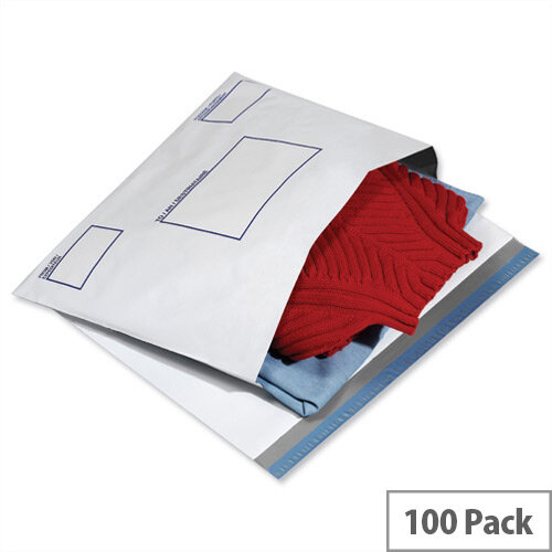 GoSecure White Extra Strong 440x320mm Polythene Protective Envelopes Pack of 100 GoSecure White Extra Strong 440x320mm Polythene Protective Envelopes Pack of 100